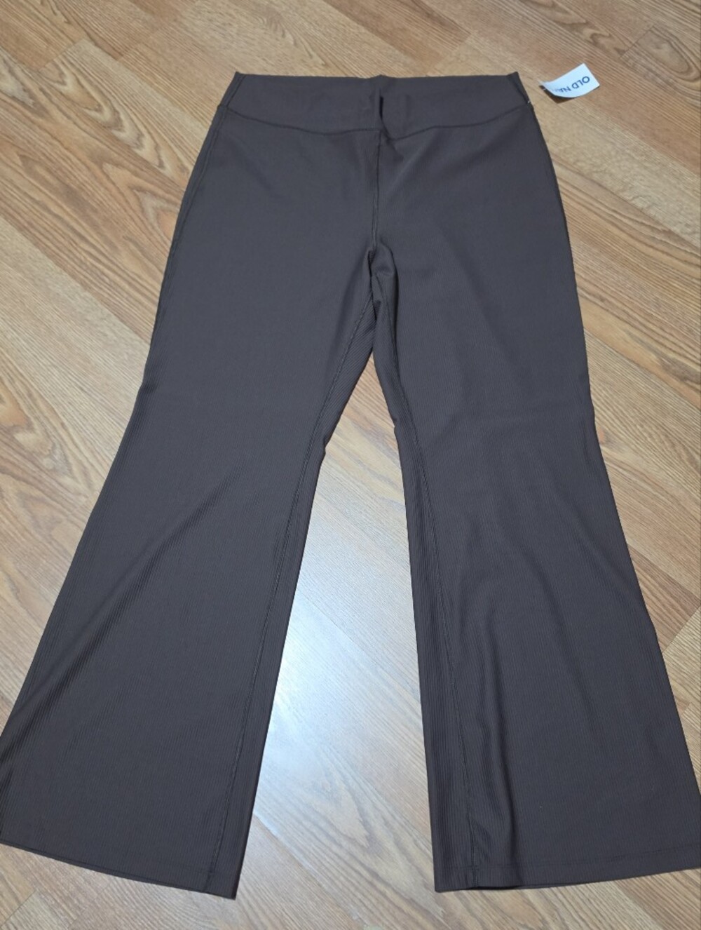 OLD NAVY Ribbed Wide-Leg Flare Bottom Leggings- Brown